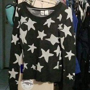 SO black sweater with white stars size M